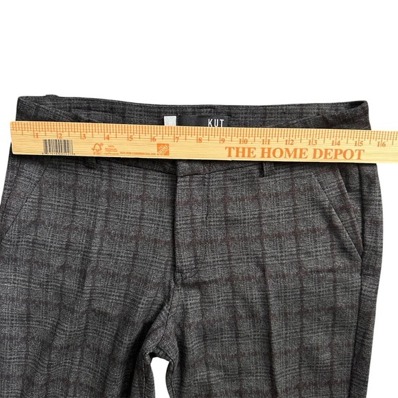 Kut From The Kloth Mia Ankle Skinny Pants Womens 10 Gray Plaid Work Career - Picture 3 of 9